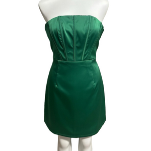 Woman’s Large Elegant Green Strapless Mini Dress
